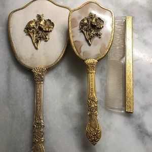 Mirror, brush and comb set vintage